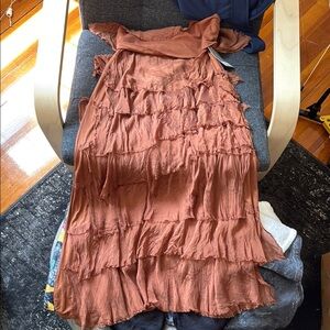 Rust Orange Layered Dress